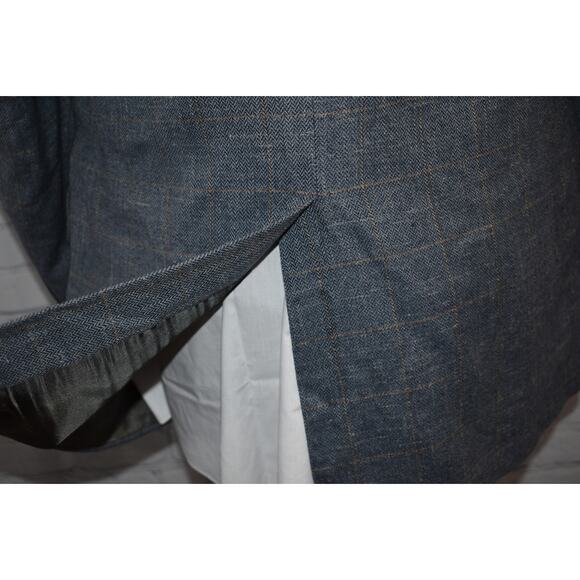 Jos A Bank Blazer Sportscoat Mens Size 42 Short 2Btn Silk Wool Linen Blue - Picture 6 of 12